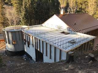 Quad-Lock ICF Home Addition with Radius Walls in Black Hawk CO first level