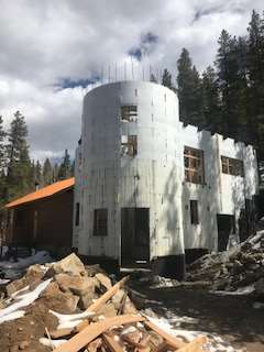 Quad-Lock ICF Home Addition with Radius Walls in Black Hawk CO turret ready for concrete