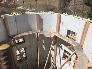 Quad-Lock ICF Home Addition with Radius Walls in Black Hawk CO inside the turret