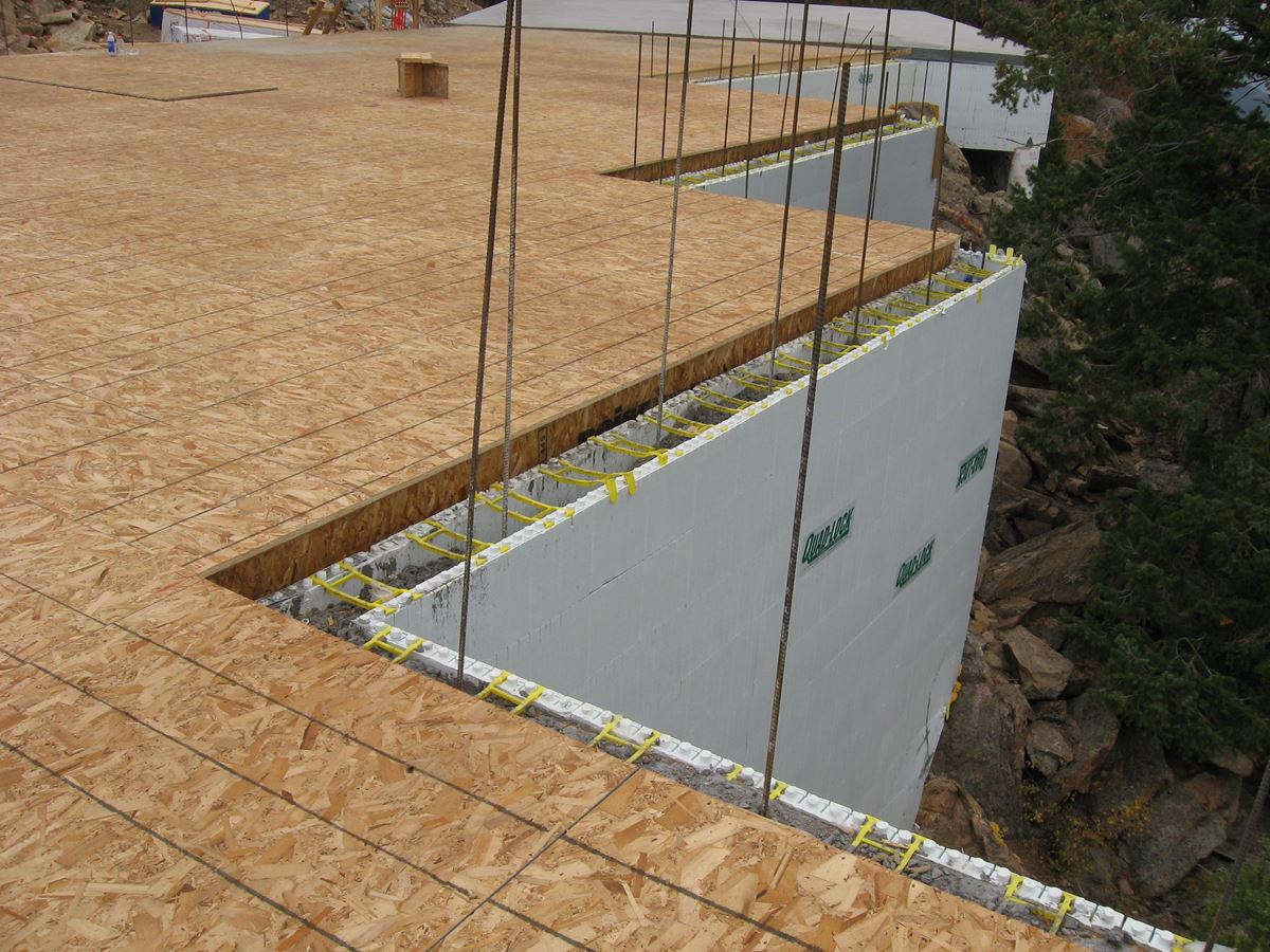 Quad-Lock ICF Home Built on the Rocks - floors over Concrete walls and foundations - Energywise Sustainable Products CO
